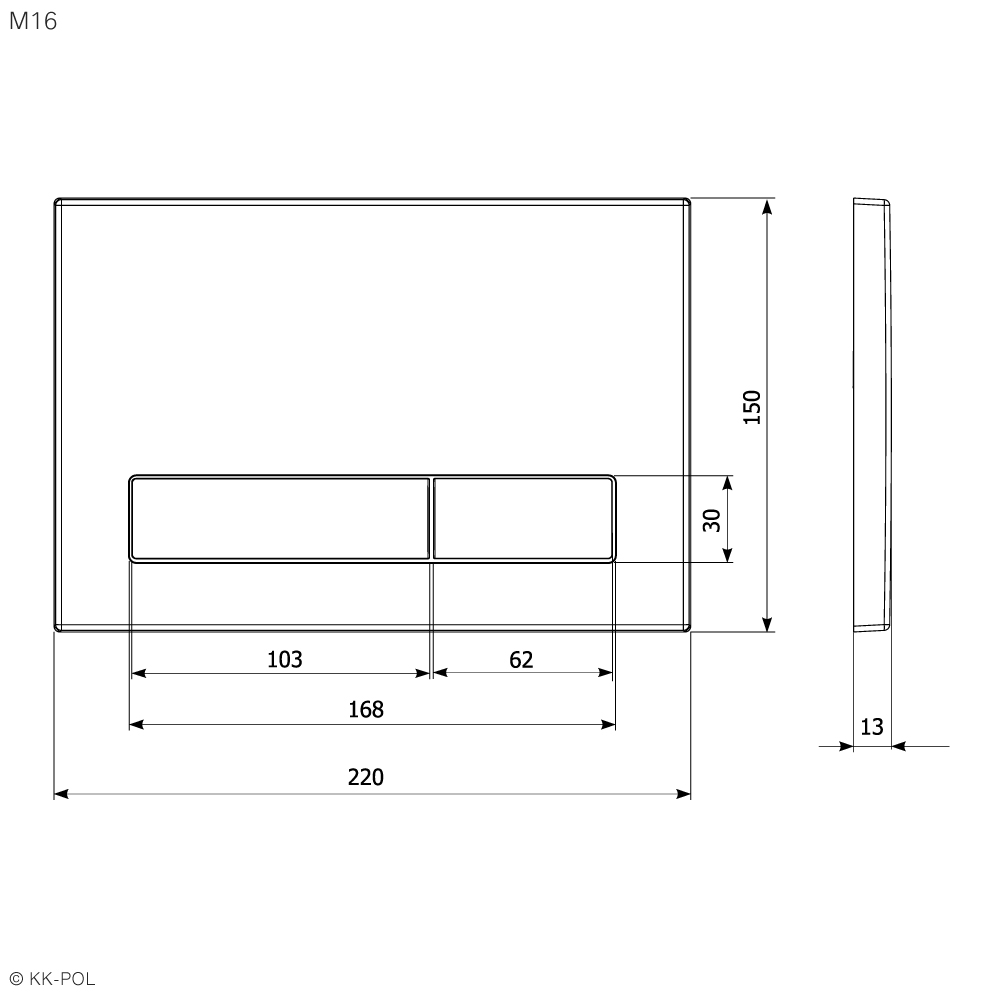 KK-POL զուգարանակոնքի կոճակ - Image 3