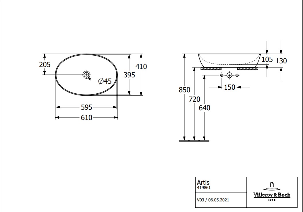 Artis մակերեսի վրա դրվող լվացարան - Image 13
